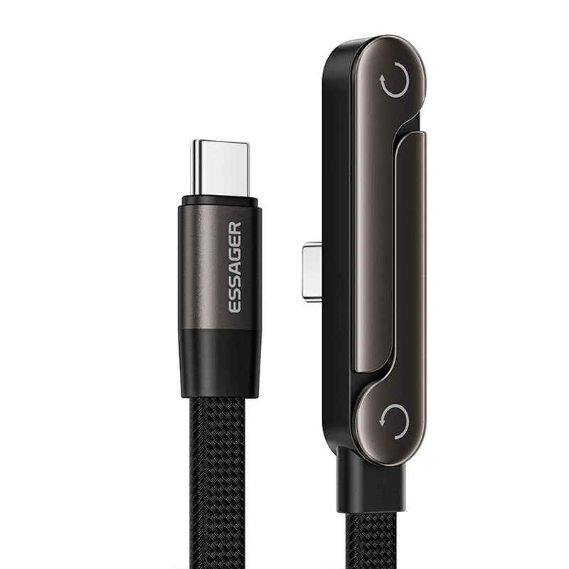 ESSAGER ES-X78 5A 100W Type-C to Type-C Cable Fast Charging Data Transmission Thickened Copper Core Line 1M Long for iPhone 17 17Pro 16 15 Pro Max for Xiaomi 17pro for Huawei Mate XTs for SAMSUNG for OPPO for VIVO