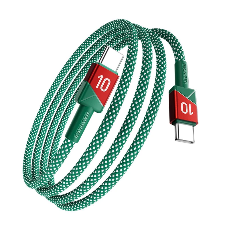 ESSAGER ES-X79 5A 100W Type-C to Type-C Cable Fast Charging Data Transmission Tin-plated Copper Core Line 1M/2M Long for iPhone 17 17Pro 16 Pro Max 15 for Xiaomi 17pro for Huawei Mate XTs for OPPO for VIVO