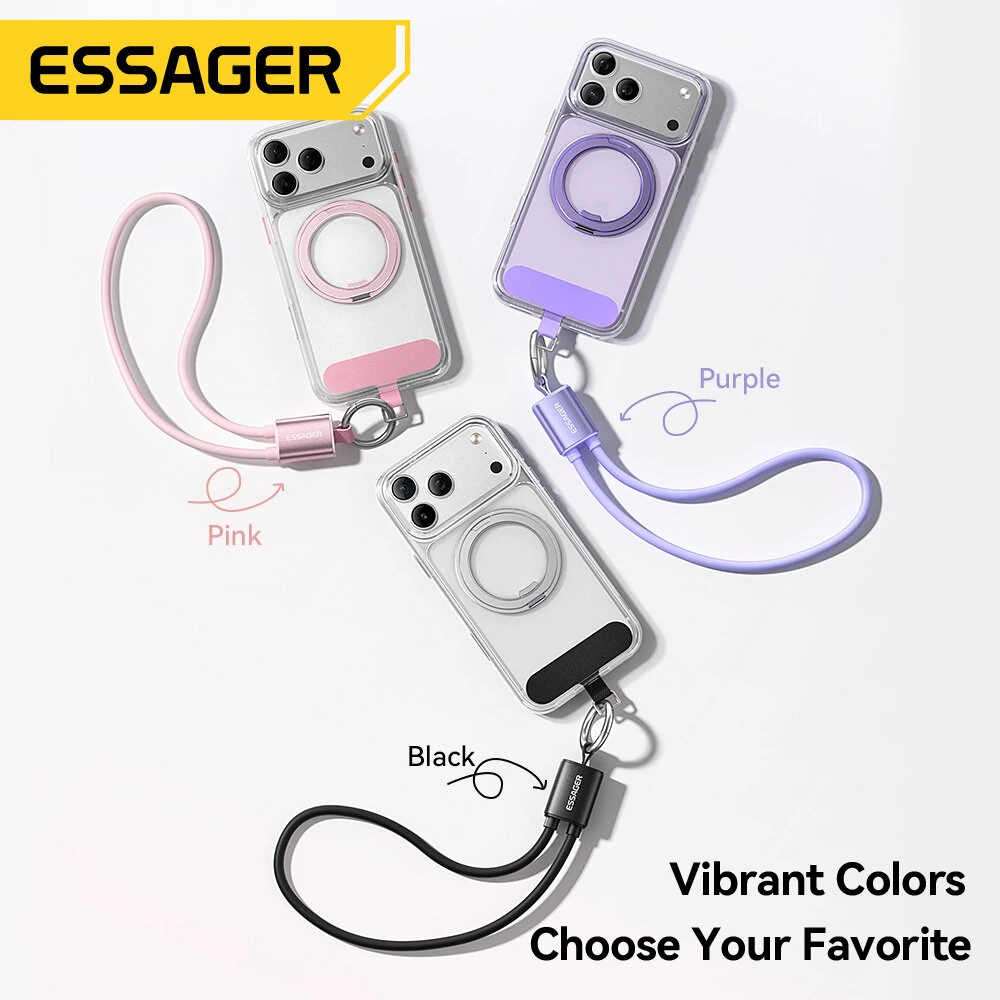ESSAGER ES-X83 3A 60W Type-C to Type-C Lanyard Cable Fast Charging Data Transmission Copper Core Line 0.3m Long for iPhone 17 17Pro 16 Pro Max 15 for Huawei Mate XTs for Xiaomi 17pro for OPPO — view 4