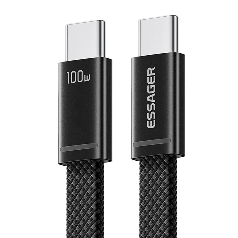 ESSAGER ES-X85 5A 100W USB-C to USB-C Cable Fast Charging Data Transmission Copper Core Line 1M Long for iPhone 17 17Pro 16 Pro Max for Huawei Mate XTs for Xiaomi 17pro for OPPO