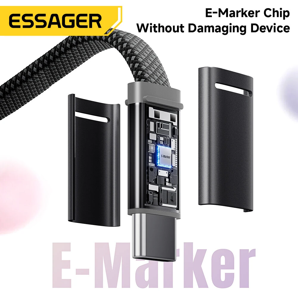 ESSAGER ES-X85 5A 100W USB-C to USB-C Cable Fast Charging Data Transmission Copper Core Line 1M Long for iPhone 17 17Pro 16 Pro Max for Huawei Mate XTs for Xiaomi 17pro for OPPO — view 4