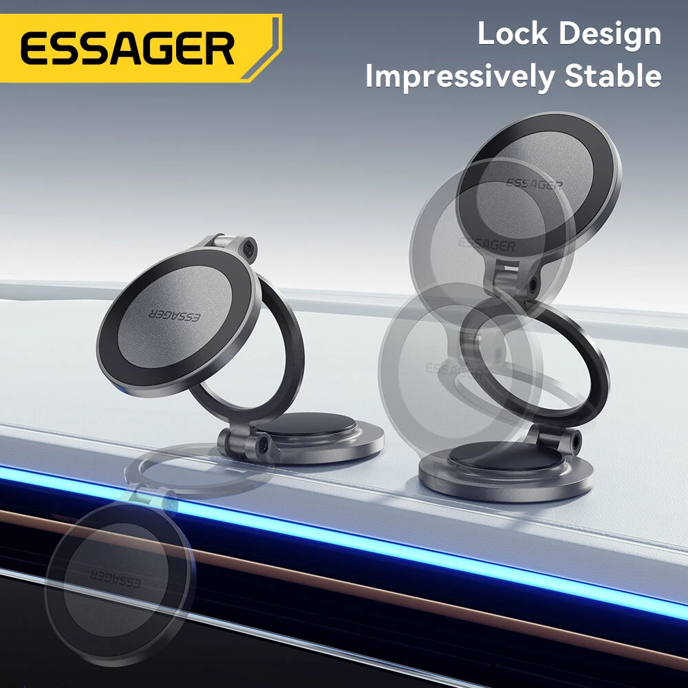 ESSAGER ES-ZJ30 Magnetic Car Phone Holder N52 Strong Magnet Adjustable Arm Universal Dashboard Mount for iPhone 17 17Pro 16 Pro Max 15 14 for Samsung 1.2kg Capacity — view 3