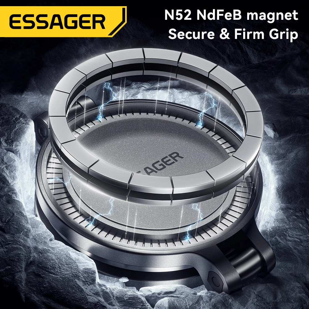 ESSAGER ES-ZJ30 Magnetic Car Phone Holder N52 Strong Magnet Adjustable Arm Universal Dashboard Mount for iPhone 17 17Pro 16 Pro Max 15 14 for Samsung 1.2kg Capacity — view 8