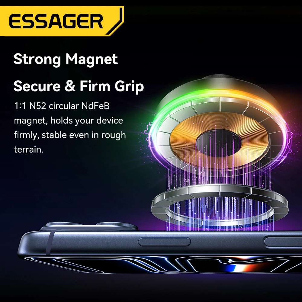 ESSAGER ES-ZJ40 15W Magnetic Wireless Car Charger 360° Rotation Metal Dashboard Mount for Phone Strong Magnet Fast Charging Car Accessory — view 4