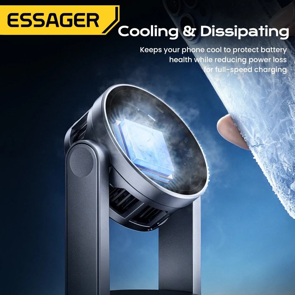 ESSAGER T50 Qi2.2 3-in-1 Magnetic Wireless Charger 25W Fast Wireless Charging Stand for Smart Phones for iPhone 17 17Pro 16 Pro Max 15 14 for Huawei Mate XTs for OPPO for Airpods for Apple Watch — view 3
