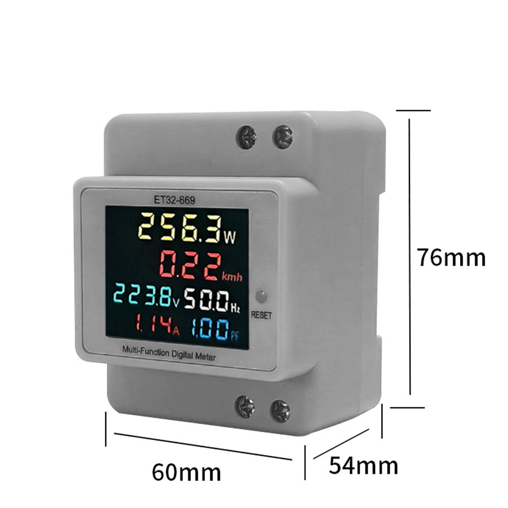 ET32-669 High Precision Professional Electrical Meter with Full-view LCD Screen Measures Voltage Current Power Frequency and Power Factor High Temperature Resistant Supports 22 KW Power — view 5