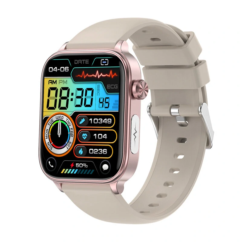 ET570 1.96inch HD Screen bluetooth Call ECG Heart Rate Blood Pressure Blood Oxygen Monitor Noninvasive Blood Glucose Measurement Uric Acid Blood Lipid Testing BMI Body Fat Sleep Monitoring Multi-sport Modes Music Playback IP68 Waterproof Smart Watch — view 5