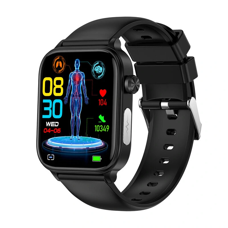 ET570 1.96inch HD Screen bluetooth Call ECG Heart Rate Blood Pressure Blood Oxygen Monitor Noninvasive Blood Glucose Measurement Uric Acid Blood Lipid Testing BMI Body Fat Sleep Monitoring Multi-sport Modes Music Playback IP68 Waterproof Smart Watch — view 7
