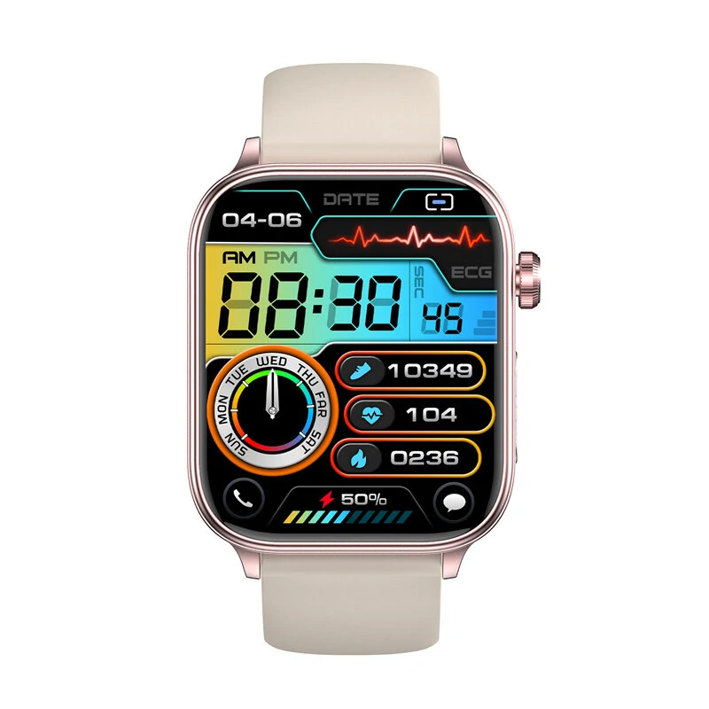 ET570 1.96inch HD Screen bluetooth Call ECG Heart Rate Blood Pressure Blood Oxygen Monitor Noninvasive Blood Glucose Measurement Uric Acid Blood Lipid Testing BMI Body Fat Sleep Monitoring Multi-sport Modes Music Playback IP68 Waterproof Smart Watch — view 8