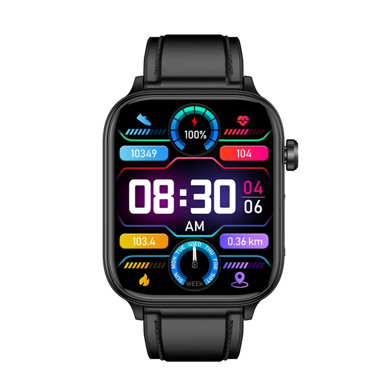 ET570 1.96inch HD Screen bluetooth Call ECG Heart Rate Blood Pressure Blood Oxygen Monitor Noninvasive Blood Glucose Measurement Uric Acid Blood Lipid Testing BMI Body Fat Sleep Monitoring Multi-sport Modes Music Playback IP68 Waterproof Smart Watch — view 9