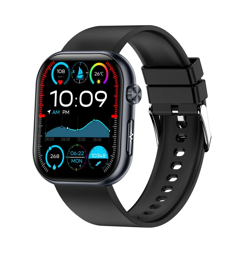 ET587 1.96inch AMOLED Display ECG Function Micro-physical Examination SOS Emergency bluetooth Call Heart Rate Blood Pressure Blood Oxygen Monitor Sleep Body Temperature Measurement Women's Health Multi-sport Modes IP68 Waterproof Smart Watch — view 2
