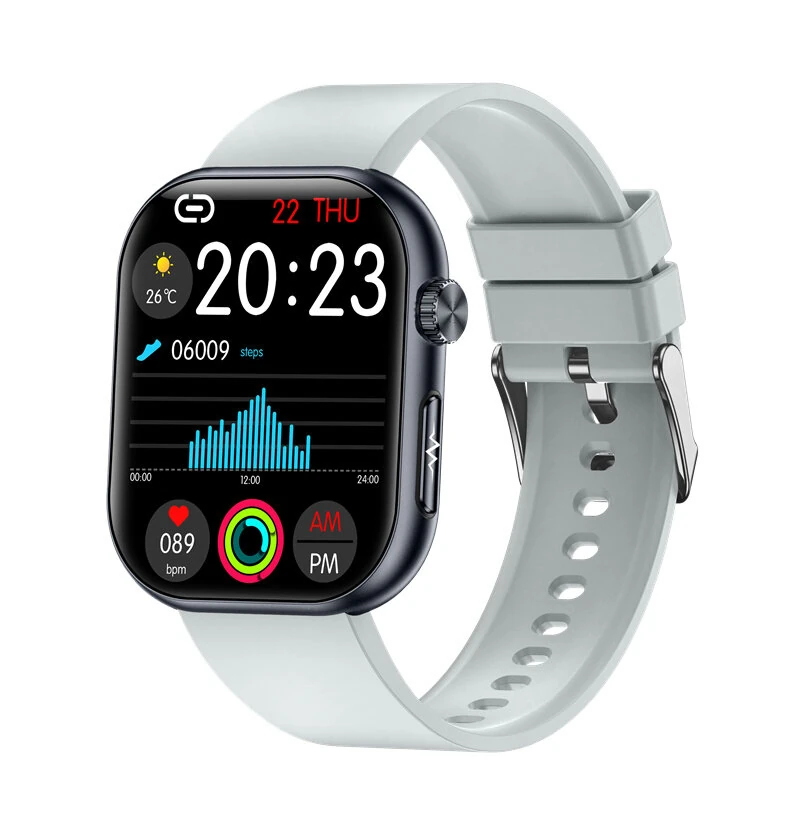 ET587 1.96inch AMOLED Display ECG Function Micro-physical Examination SOS Emergency bluetooth Call Heart Rate Blood Pressure Blood Oxygen Monitor Sleep Body Temperature Measurement Women's Health Multi-sport Modes IP68 Waterproof Smart Watch — view 4