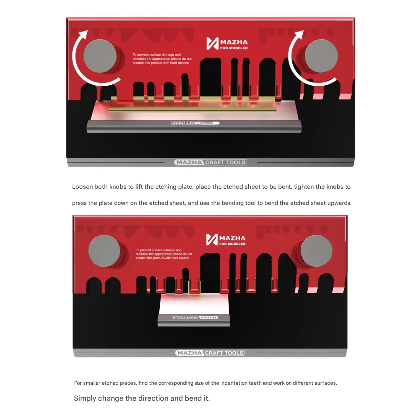Etched Sheet Bending Vise Large Multi-Directional Photo Etch Bender Anti-Scratch Metal Folding Tool for Scale Model Building — view 5