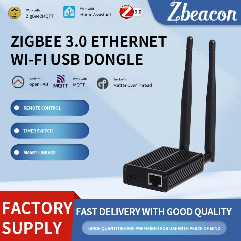 ETH-52P Zigbee3.0 Gateway USB Dongle Ethernet WiFi Adapter Support Zigbee2MQTT Home Assistant OTA Aluminum Case Smart Hub — view 2