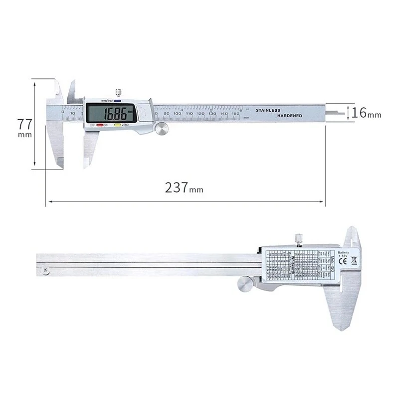 ETOPOO 0-150mm Stainless Steel Digital Vernier Caliper 0.01mm with Depth Measuring Rod — view 6
