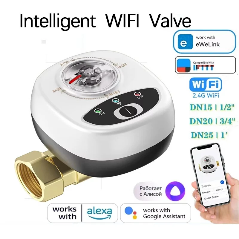 EWelink APP WiFi Smart Valve Water Gas Shutoff Automated Ball Valve DN15/DN20/DN25 Wireless Control for Alexa GoogleAlice — view 4