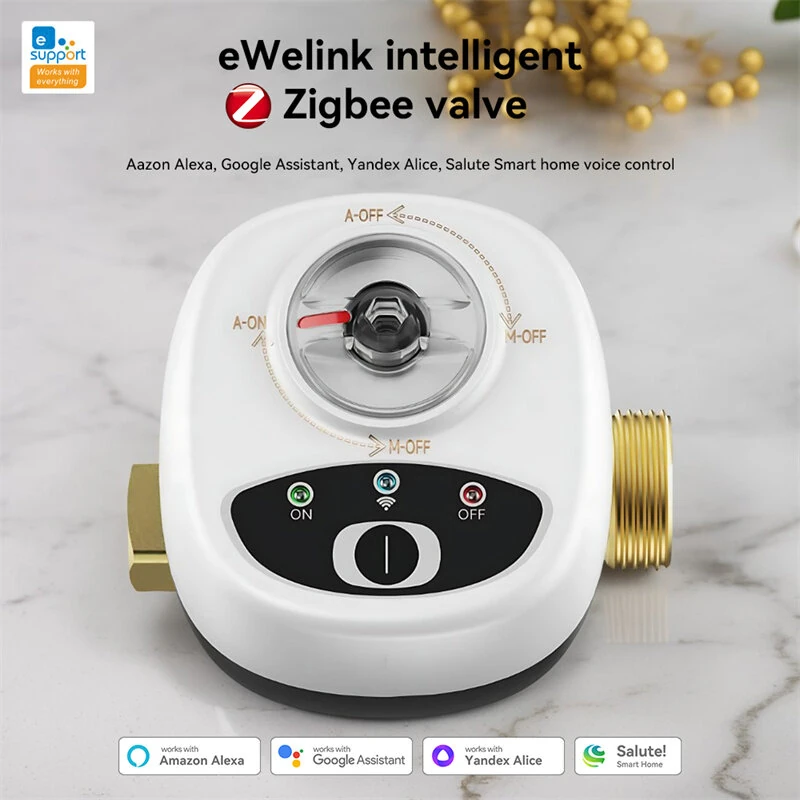 EWeLink CZV20 Smart Zigbe Water Vavle for DN15/DN20/DN25 APP Wireless Control Timing Function IP65 Waterproof Ball Valve Work with Alexa Google Assistant SmartThings — view 4