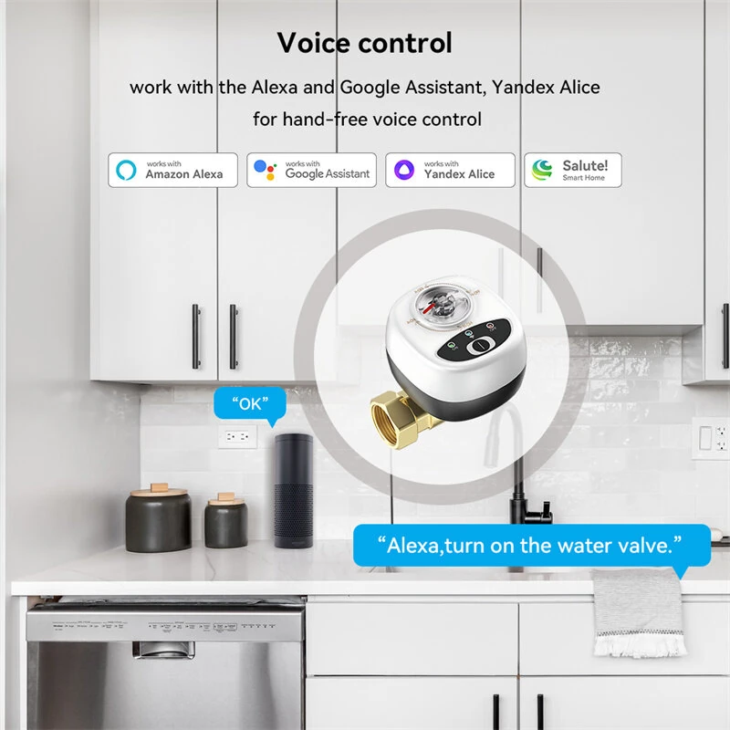 EWeLink CZV20 Smart Zigbe Water Vavle for DN15/DN20/DN25 APP Wireless Control Timing Function IP65 Waterproof Ball Valve Work with Alexa Google Assistant SmartThings — view 5