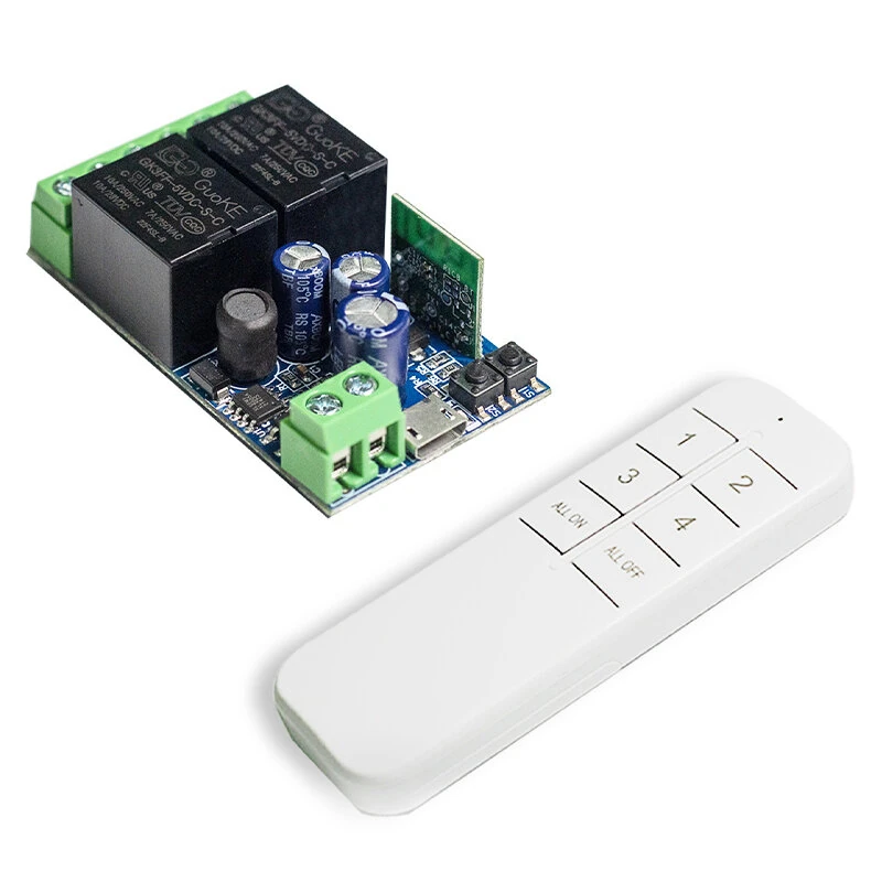 EWelink Smart WiFi 2CH Relay Smart Switch DC 5V 7V 12V 24V 48V Wireless Remote Control 2 Way Relay Work with Alexa Googole Home Voice Control — EWelink