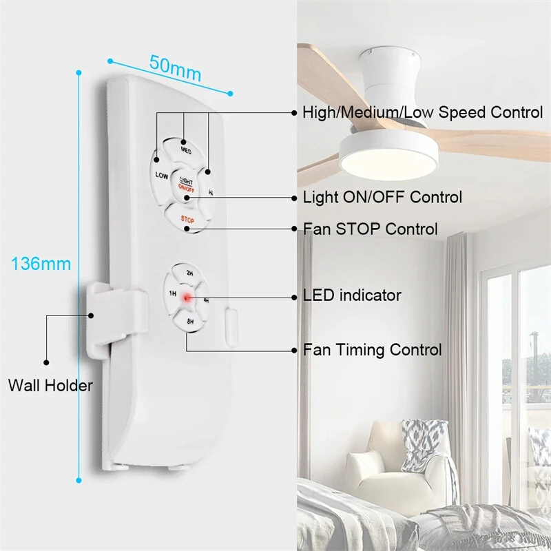 EWelink WiFi Ceiling Fan Lamp Remote Control AC110V 220V Timing Control Switch Adjusted Wind Speed Transmitter with Alexa Google Assistant Yandex Alices — view 5
