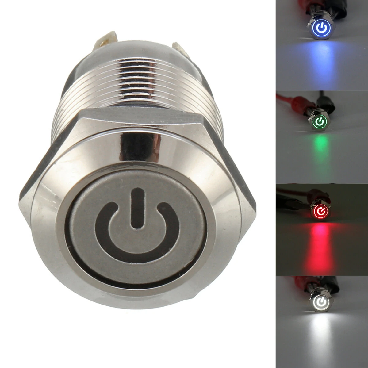 Excellway® 12V 4 Pin Led Metal Push Button Switch Momentary Power Switch Waterproof — view 11