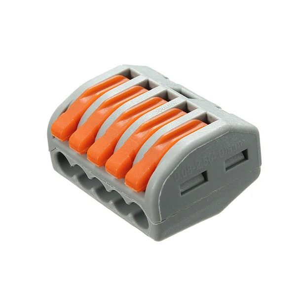 Excellway® ET25 2/3/5 Pins Spring Terminal Block 5Pcs Electric Cable Wire Connector — view 5