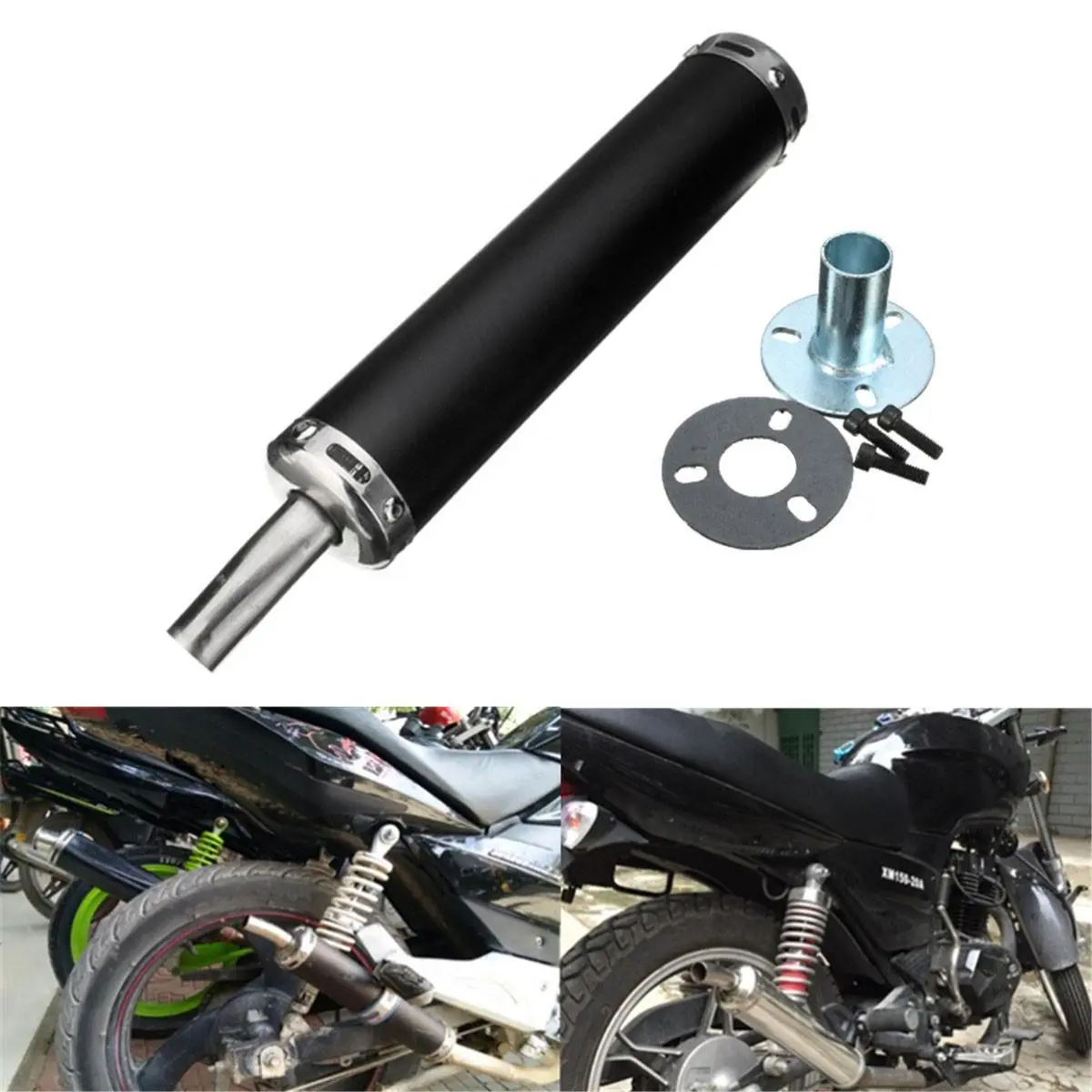 Exhaust Muffler Silencer Pipe Motorcycle Racing 6x28cm Universal For Street Scoo — view 5