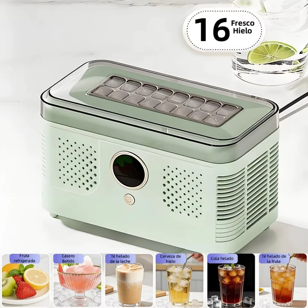 EXPED SMART Portable Mini Countertop Ice Maker 16 Solid Ice Cubes 15-20 Minutes Fast Ice Making Easy Ice Removal Low Noise for Home Office Camping Car Use — view 3