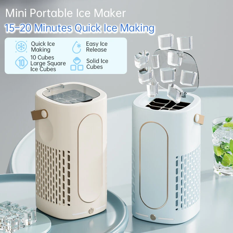 EXPED SMART Portable Mini Countertop Ice Maker Machine Quick 10 Solid Ice Cubes in 20 Mins Quiet & Compact for Home Office Camping Car Use — view 3