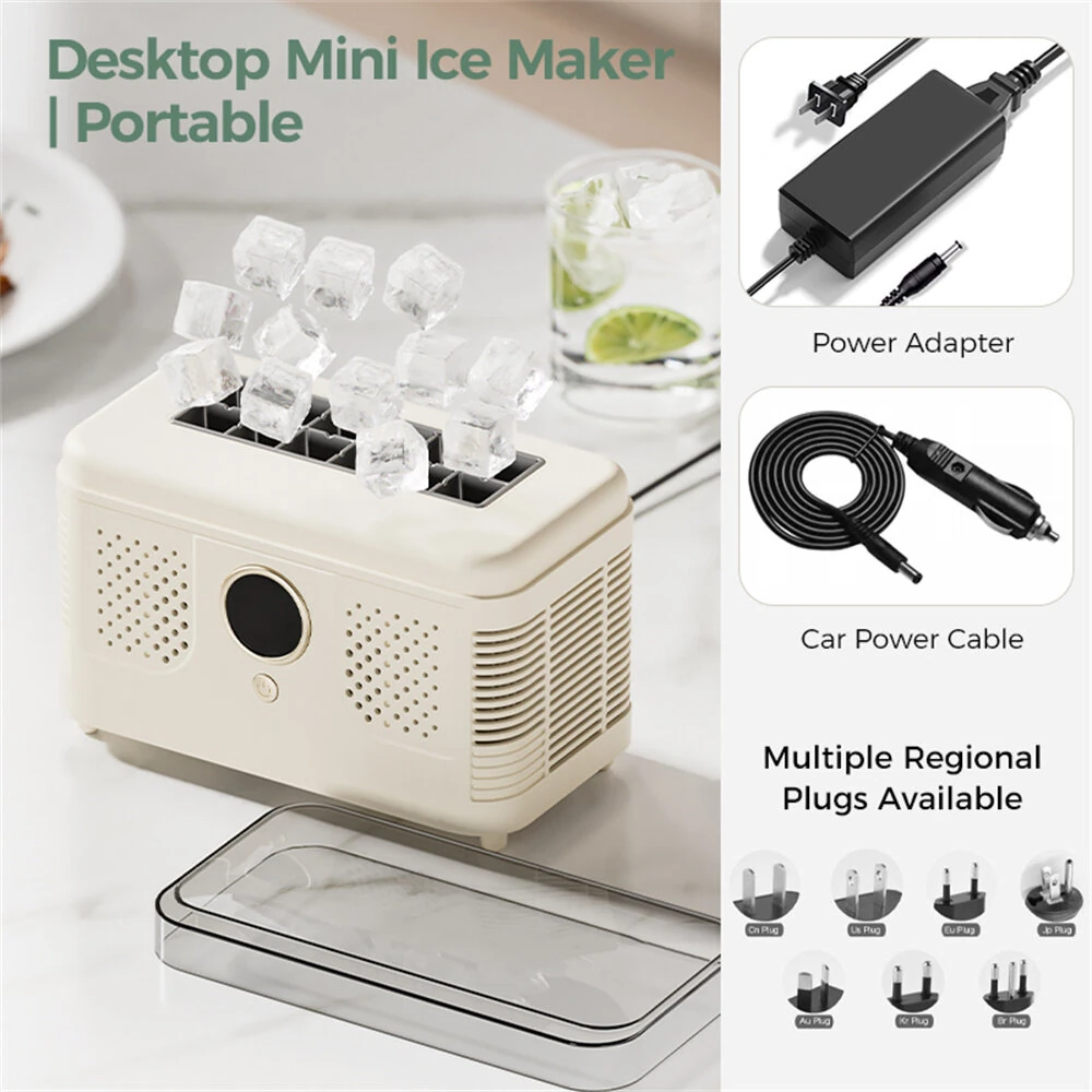 EXPED SMART Portable Mini Countertop Ice Maker Machine Quick 12 Solid Ice Cubes in 20 Mins Quiet & Compact for Home Office Camping Car Use — view 8