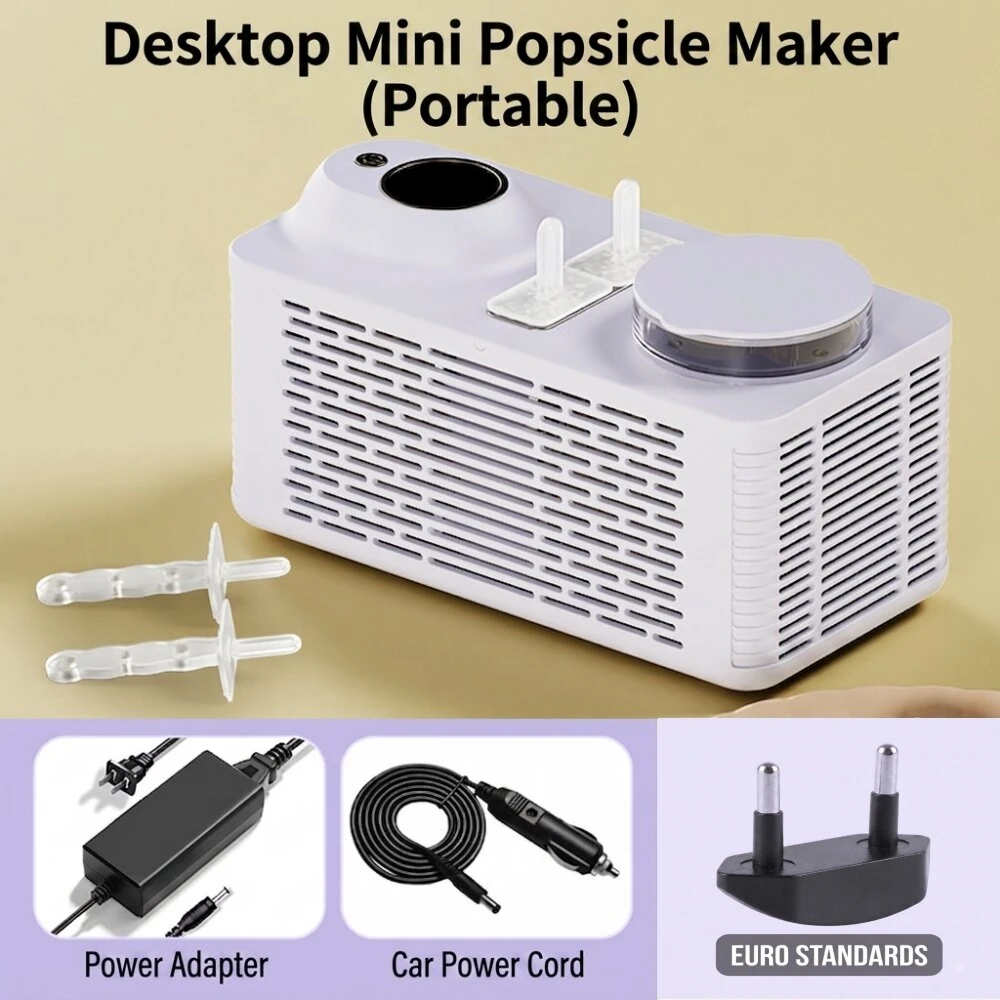 EXPED SMART Portable Mini Ice Lolly Maker Dual Slot 30Mins Fast Making Compact Countertop DIY Popsicle Maker for Home Office Car Camping — view 6