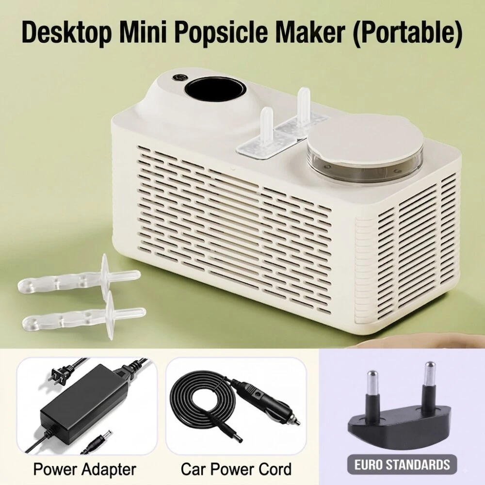 EXPED SMART Portable Mini Ice Lolly Maker Dual Slot 30Mins Fast Making Compact Countertop DIY Popsicle Maker for Home Office Car Camping — view 7