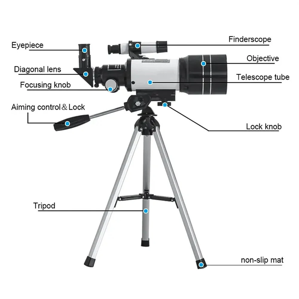Eyebre F30070 Astronomical Telescope with Finder Scope High Definition High Magnification for Star Gazing and Moon Observation Beginners — view 4