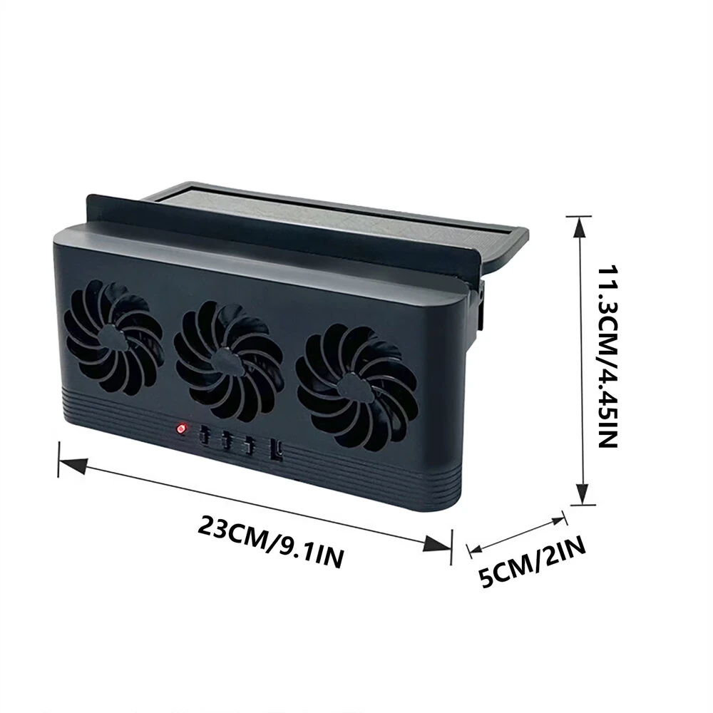 F-817 Solar Powered Car Exhaust Fan 3 Fans 2.5W Window Mount Cooling Vent USB Air Circulation Exhaust Fan — view 8