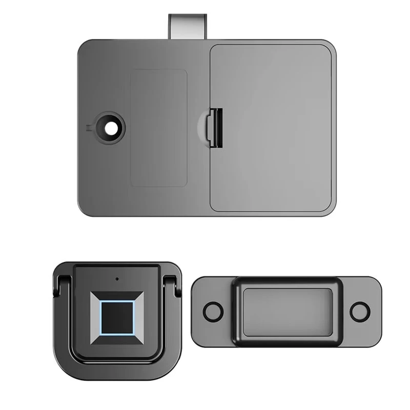 F007 Smart Fingerprint Drawer Lock Cabinet Lock Fingerprint Recognition 20 Prints Type C Emergency Power Anti Pry Zinc Alloy for Home Office — view 2