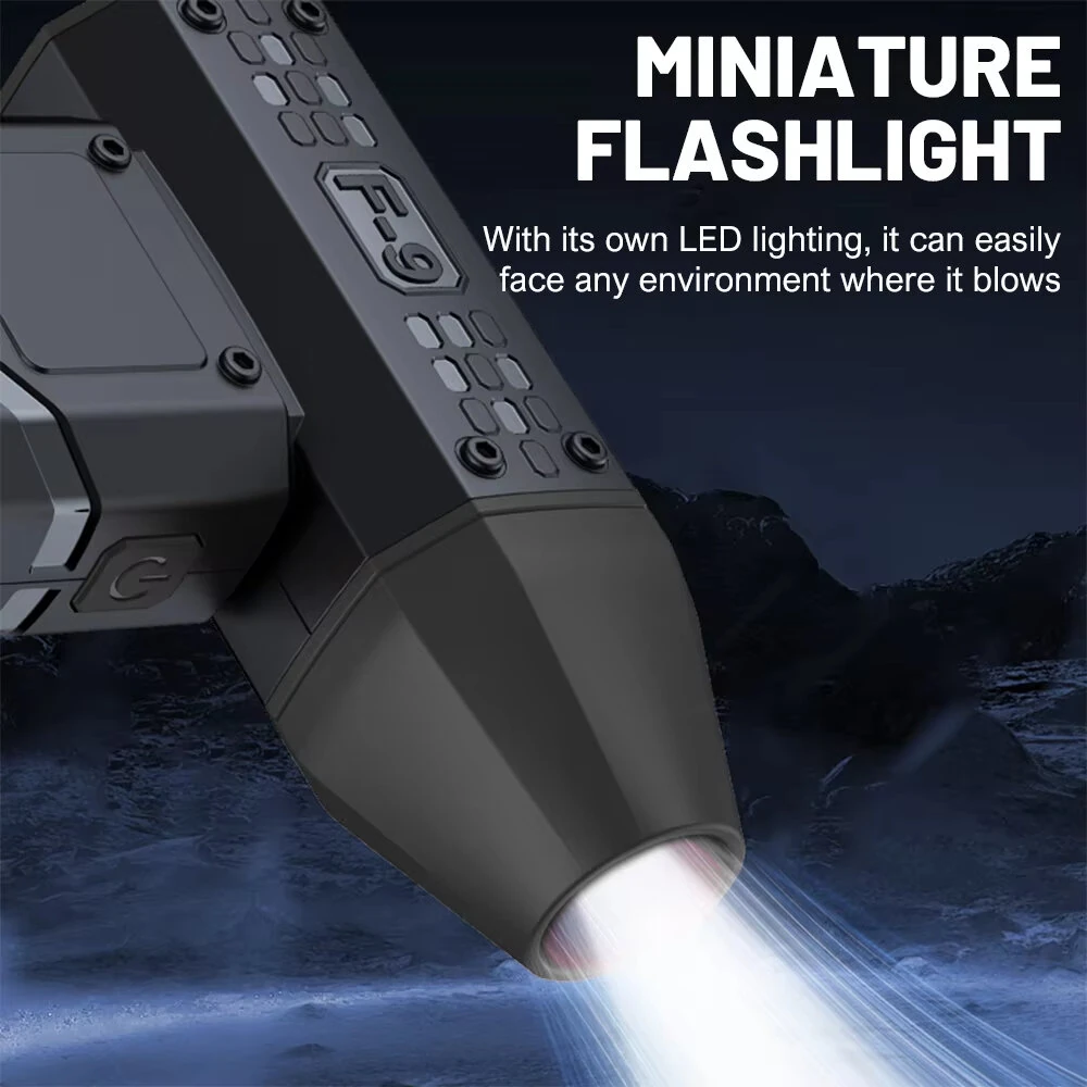 F9 Turbo Air Blower 80,000RPM Brushless Motor Rechargeable 6000mAh Battery Portable Mini Fan High-Speed Performance Compact Design CNC Blades Quiet Operation Long Battery Life — view 5