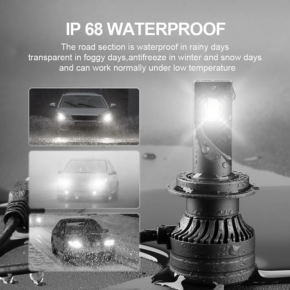 F9D LED Headlight Bulbs 2500LM 6500K Cool White Super Bright 3570 CSP Chips Conversion Kit IP68 Waterproof — view 9