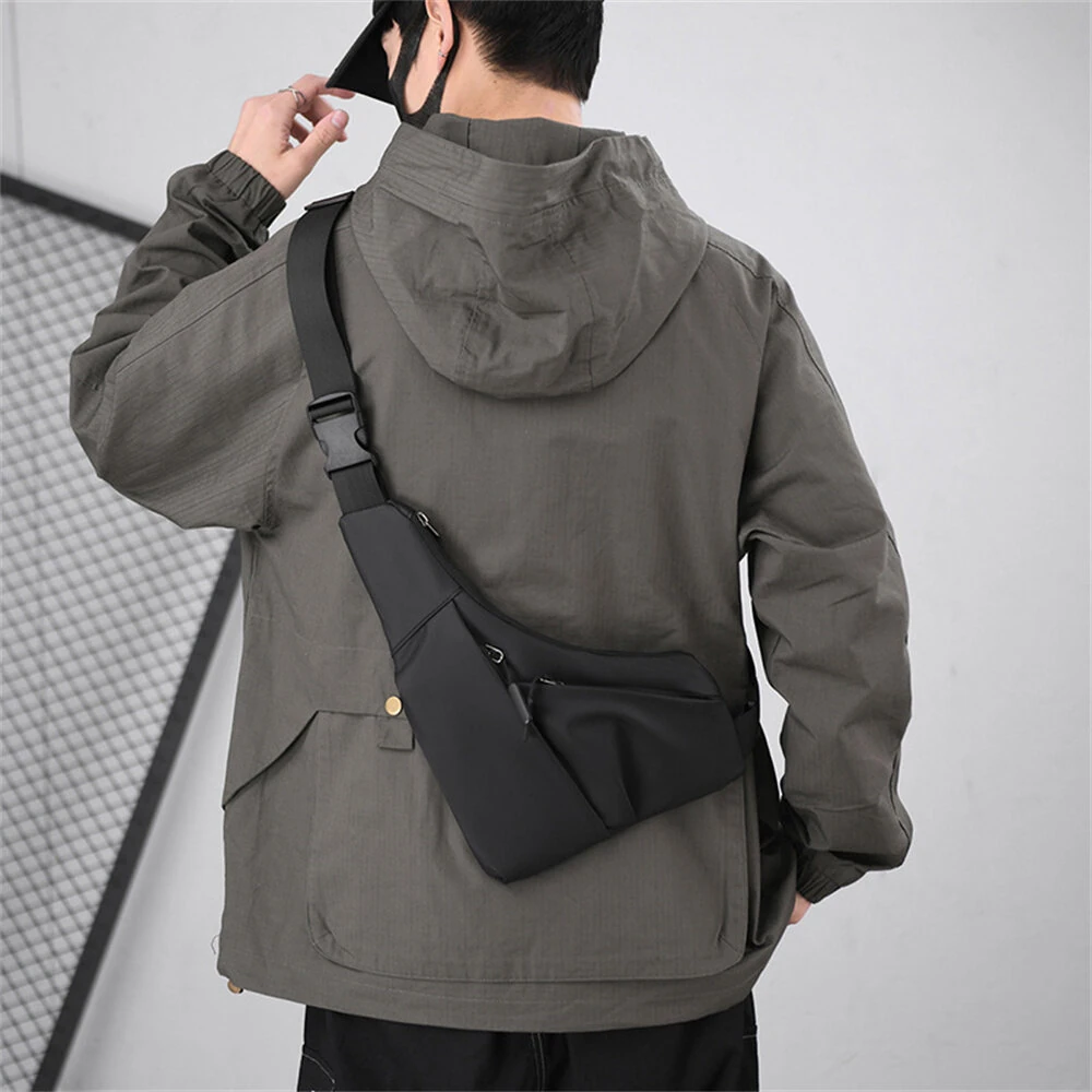 Fashion Anti-Theft Men's Chest Bag Casual Outdoor Sports Waterproof Cycling Triangle Sling Bag with Multiple Compartments — view 10