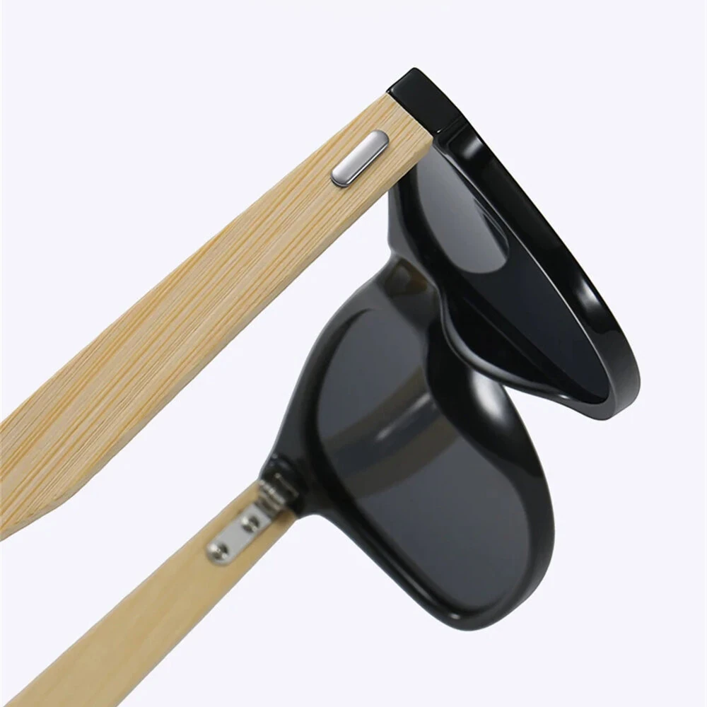 Fashion Bamboo Wood Vintage Square Sunglasses for Men Women Wooden Driving Fishing UV400 Sports Sun Glasses — view 6