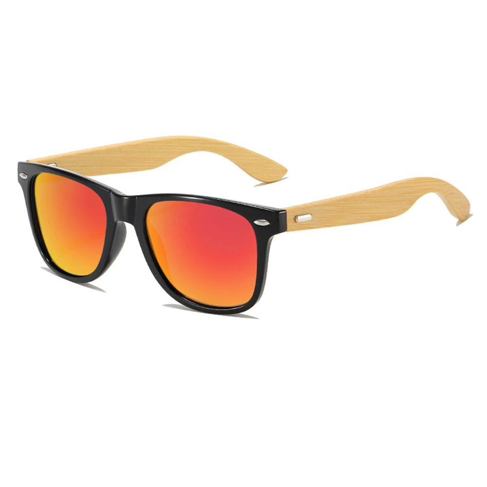 Fashion Bamboo Wood Vintage Square Sunglasses for Men Women Wooden Driving Fishing UV400 Sports Sun Glasses — view 8