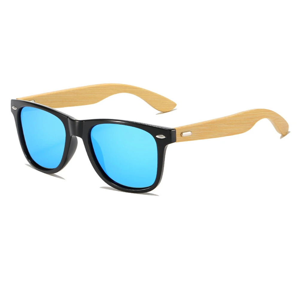 Fashion Bamboo Wood Vintage Square Sunglasses for Men Women Wooden Driving Fishing UV400 Sports Sun Glasses — view 9