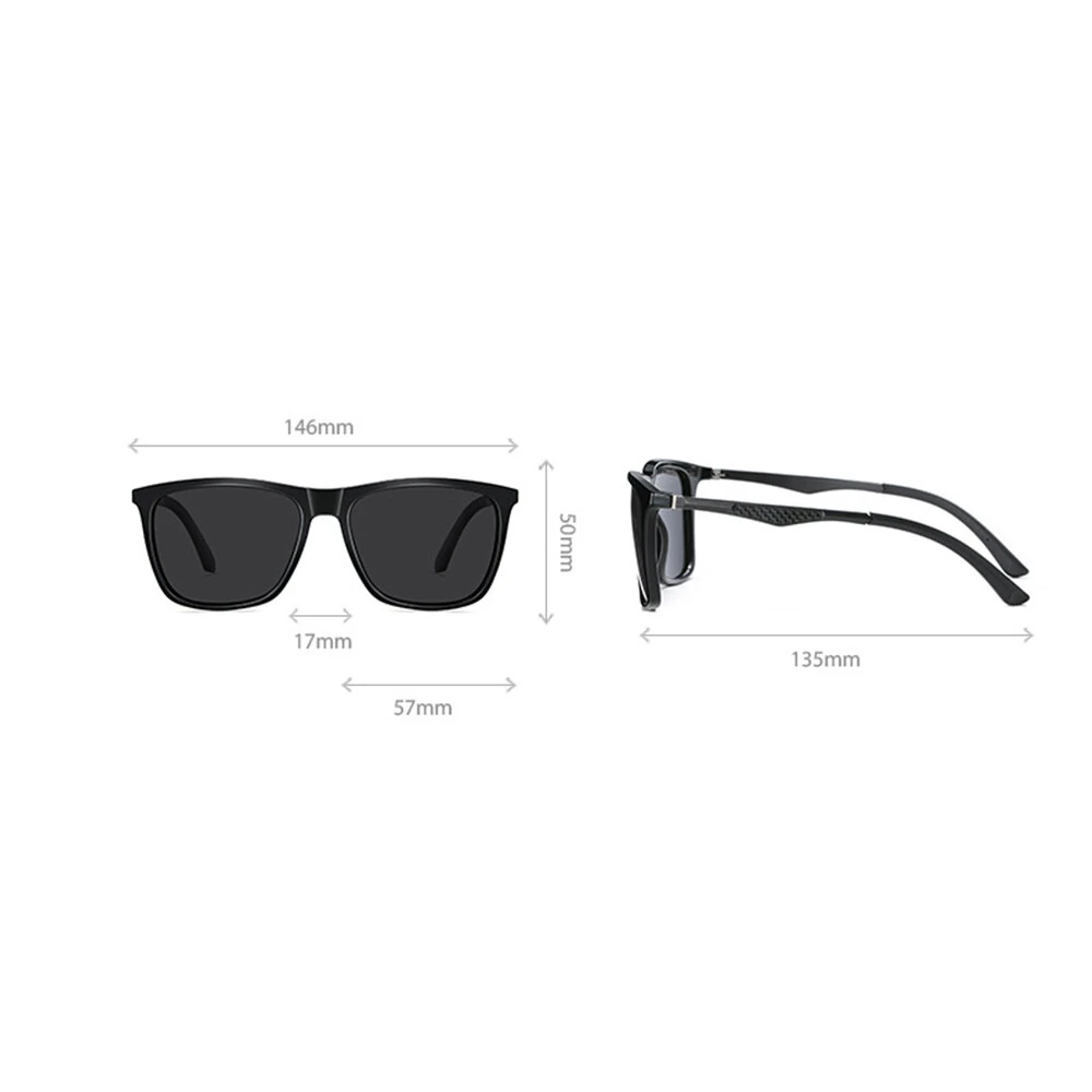 Fashion Black Square TAC Polarized Sunglasses UV400 Protection Sun Eyewear Glasses for Outdoor Cycling Driving Travel Fishing — view 6