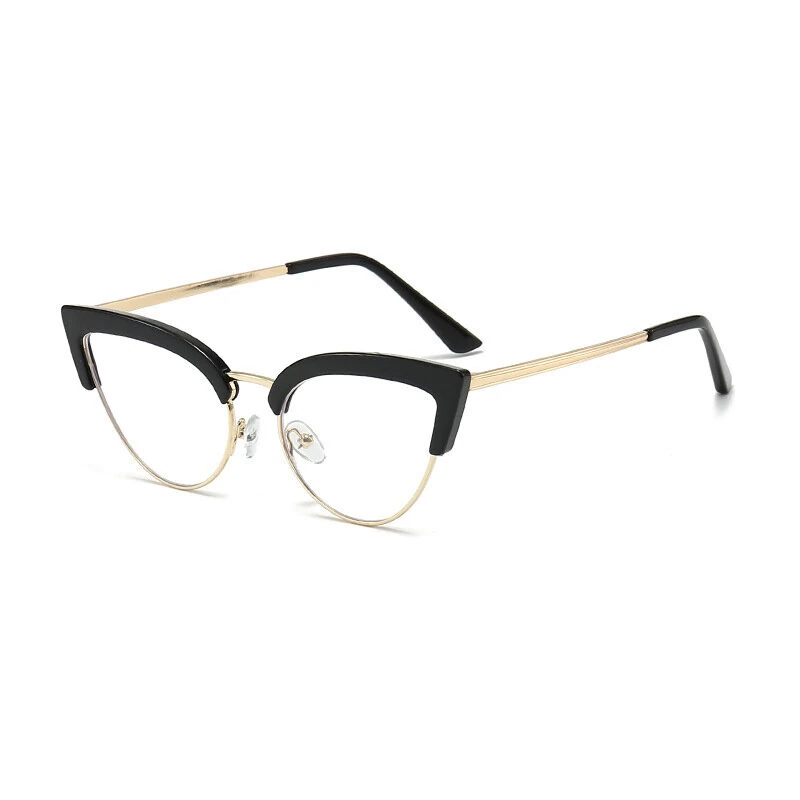 Fashion metal Cat Eye Reading Glasses Anti-Blue Light High Definition Lenses Lightweight Computer Eyewear With Magnification