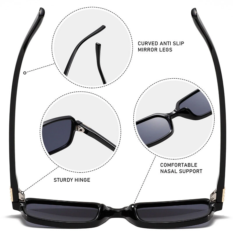 Fashion Small Rectangle Polarized Sunglasses for Women Men UV400 Protection Sun Eyeglasses for Outdoor Travel — view 3