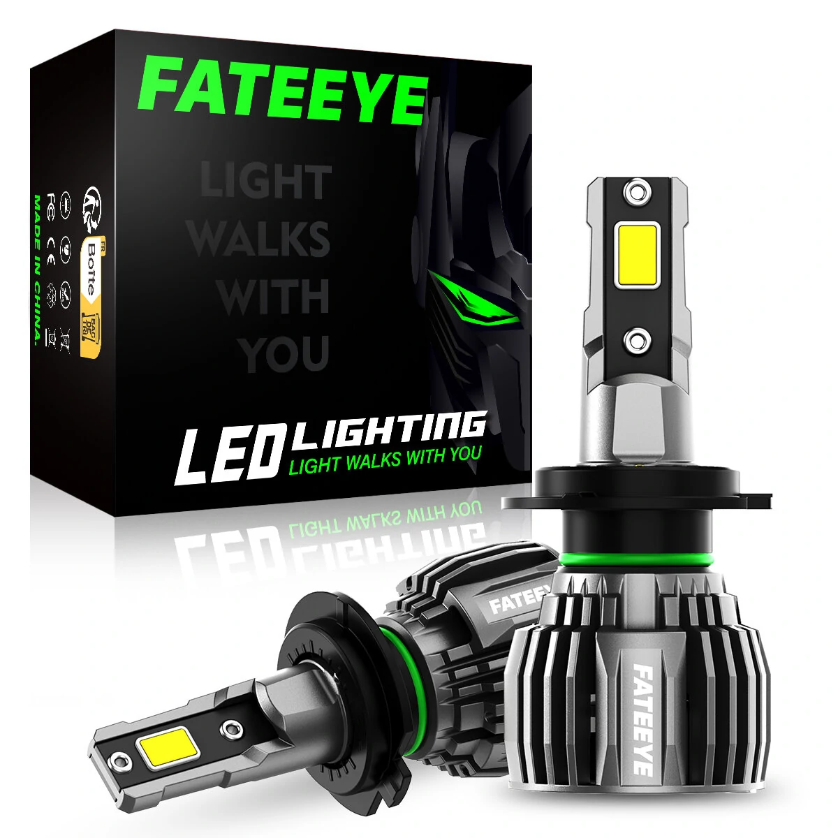 FATEEYE A700-F6 2PCS 60W LED Car Headlight Bulbs 13000LM LED Front Headlamp 6500K IP68 Waterproof for Car Modification — view 10