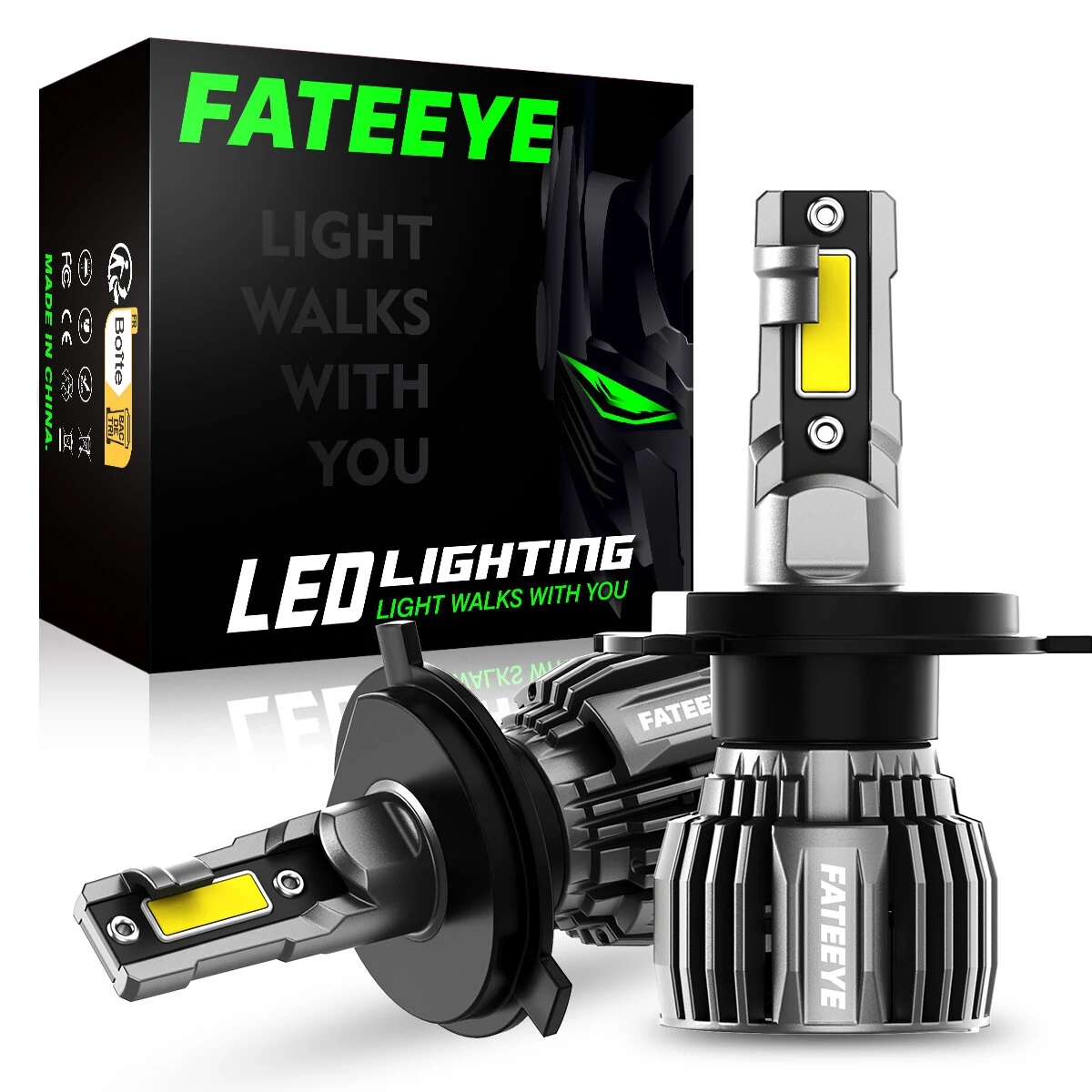 FATEEYE A700-F6 2PCS 60W LED Car Headlight Bulbs 13000LM LED Front Headlamp 6500K IP68 Waterproof for Car Modification — view 2