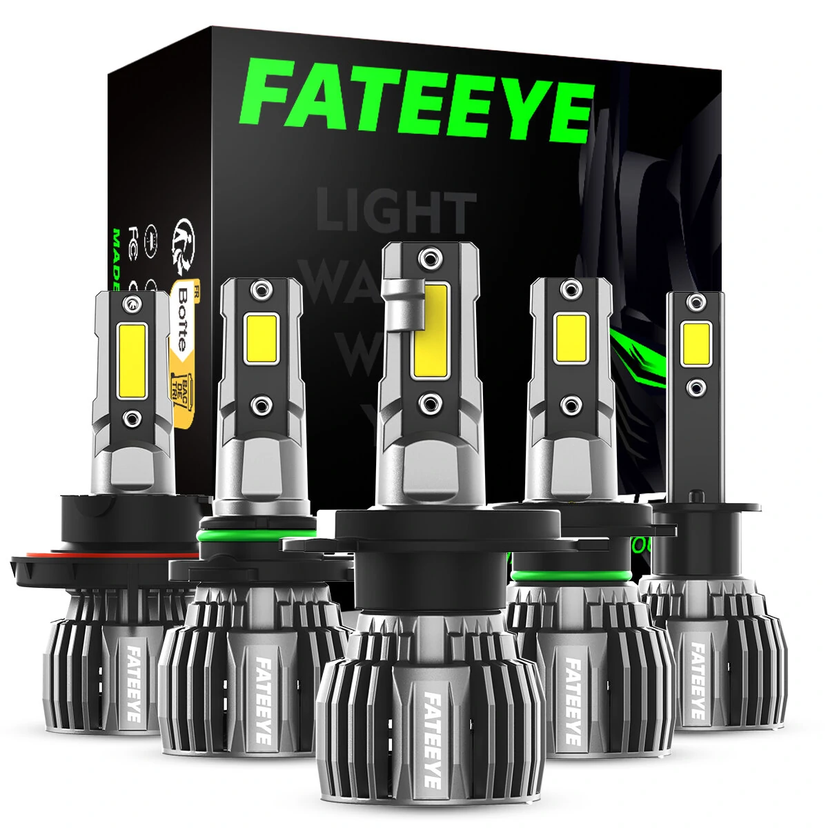 FATEEYE A700-F6 2PCS 60W LED Car Headlight Bulbs 13000LM LED Front Headlamp 6500K IP68 Waterproof for Car Modification — view 9