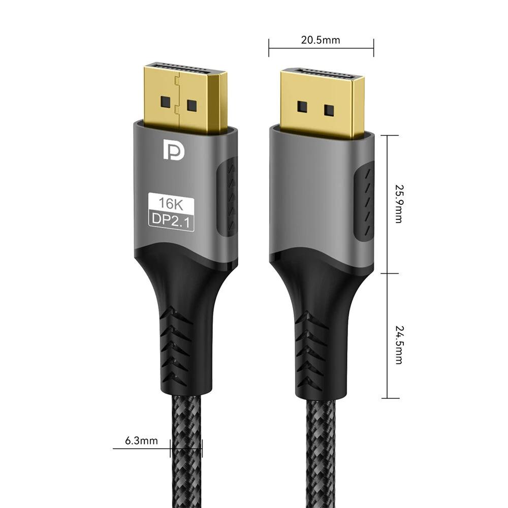 FDBRO DP2.1 16K Cable 8K@120Hz/60Hz 4K@240Hz 80Gbps HDR Video Audio Cable for Laptop Xbox Projector Gaming Monitor — view 5