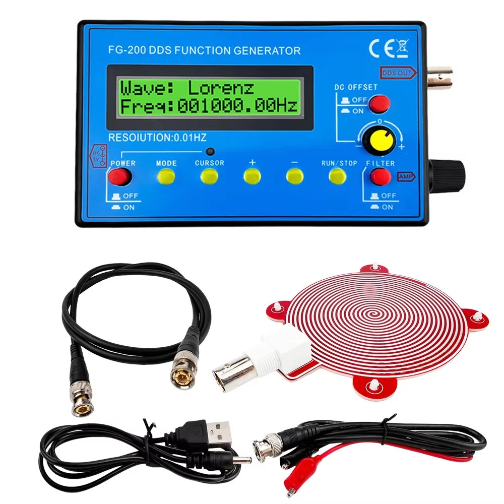 FG-200 DDS Function Signal Generator 15 Waveform Output 0.01Hz-500kHz Sine Square Triangle Schumann Wave Module — view 2