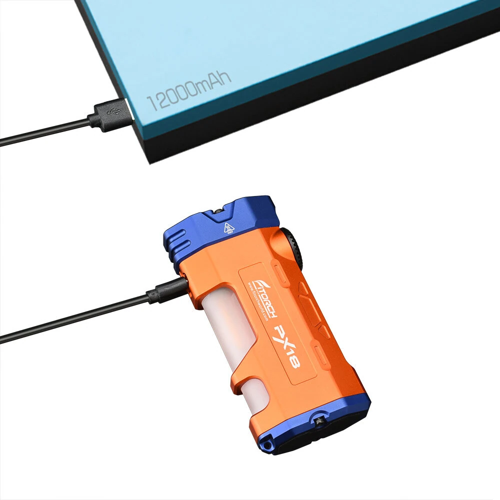 Fitorch PX18 3500 Lumens Magnetic Flashlight with RGB Modes Multi Light Source 5000mAh USB-C Rechargeable IP67 Waterproof for Outdoor — view 6